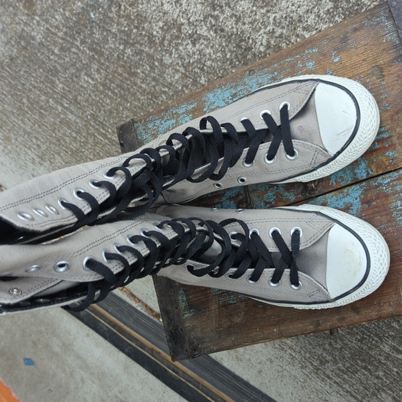 Converse All Star Chuck Taylor Knee High Sneaker Boots Gray Women's Size… - Picture 2 of 8